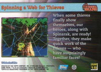 2001 Topps Pokemon Johto (UK) #SNAP15 Spinning a Web for Thieves Back